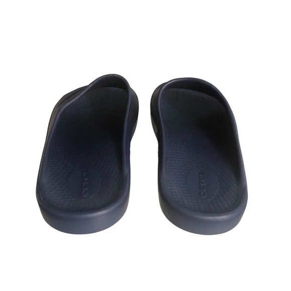 OOFOS OOAH "Luxe" Unisex Sz M9/W11 Navy Comfort Slip On Recovery Slides Sandals - Picture 3 of 8
